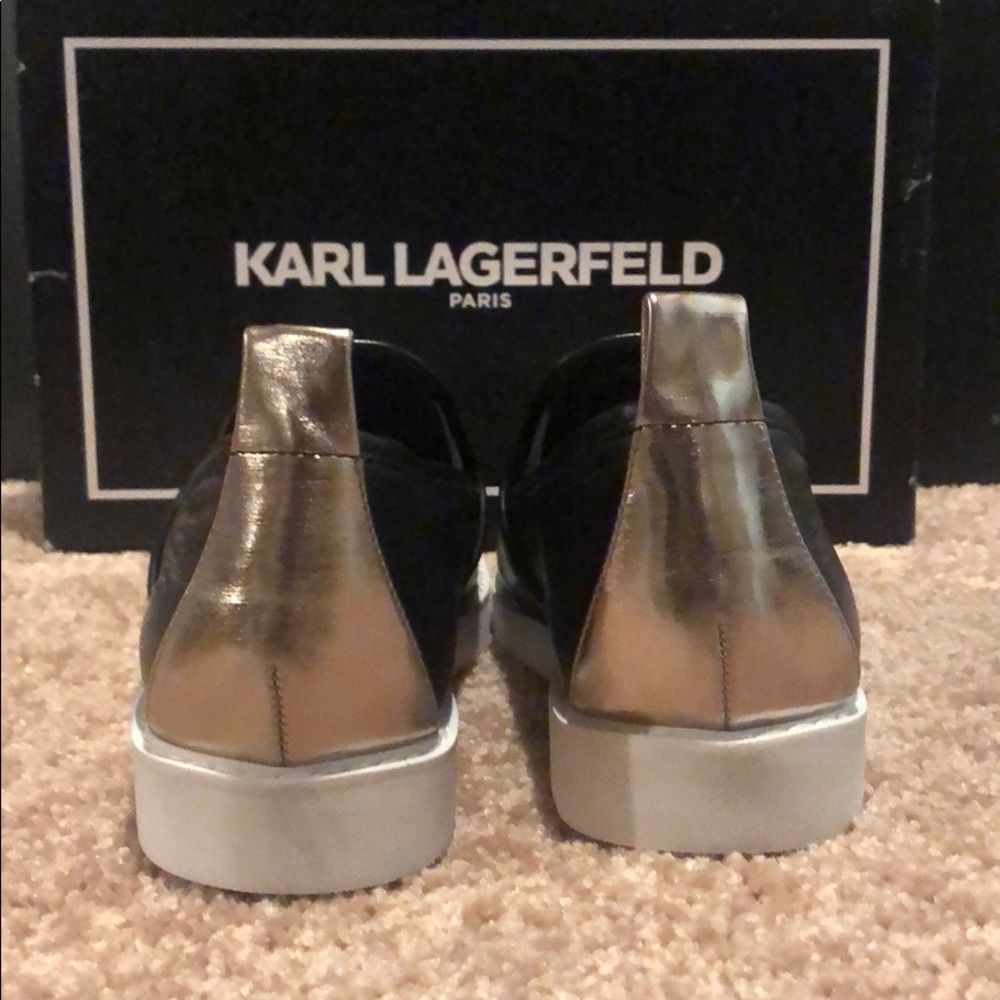 Karl Lagerfield Black /Gold Cler slip on
